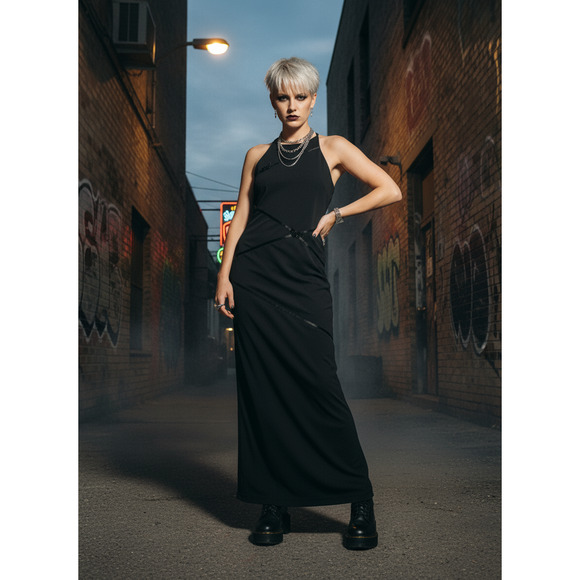 j.r. nites by caliendo y2k formal dress with ribbon and beaded butterflies sz 12 - Picture 2 of 4